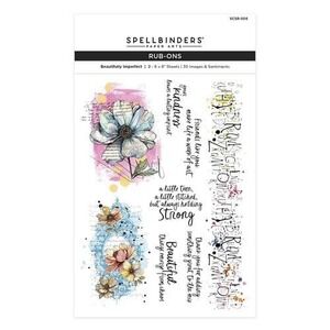 Spellbinders Beautifully Imperfect Rub-Ons 2 Sheets 30 Images SCSR-006 New